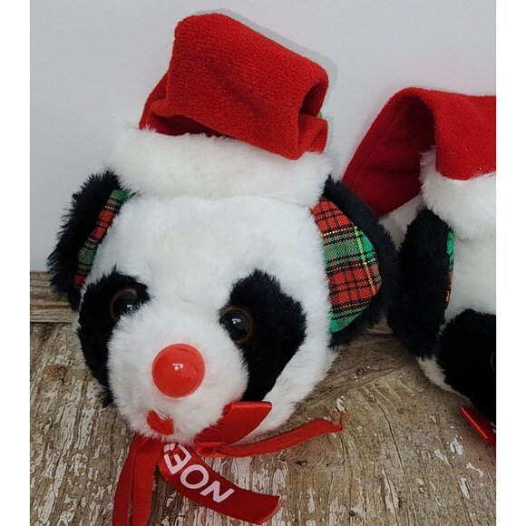 Vintage Giftco Inc.1988 Christmas Panda Bear Doorknob Handle Covers Plush Animal - Picture 2 of 5